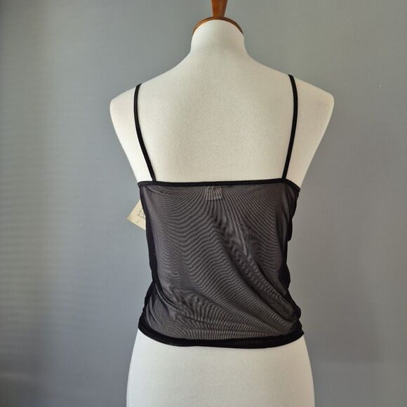Biatta Intimates Black Brown Floral Vintage Mesh Camisole Set Womens Large/7 - Picture 4 of 10